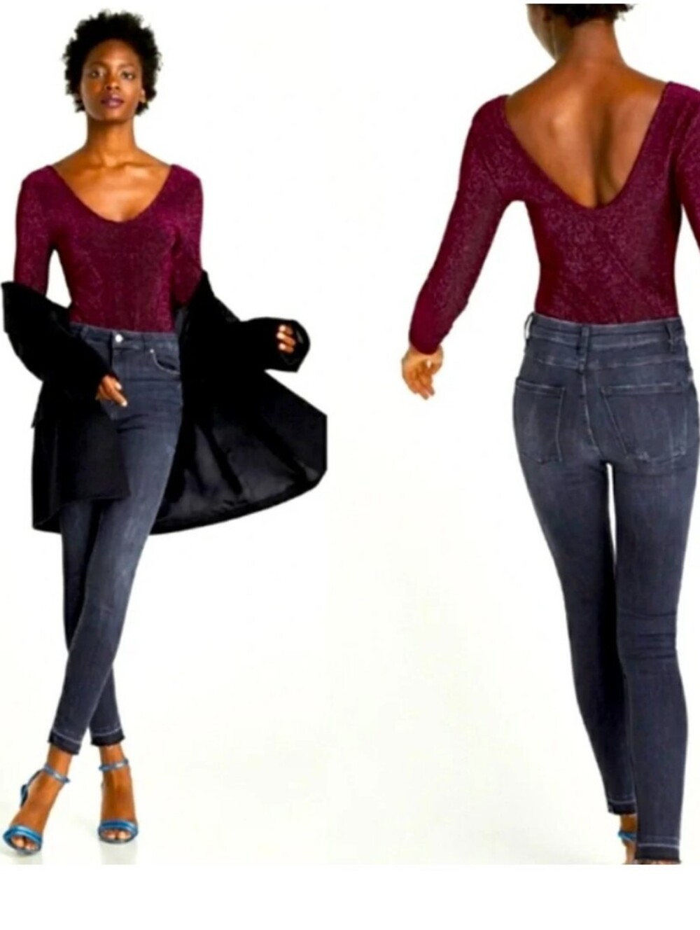 Zara Sparkling Plum Long Sleeve Bodysuit